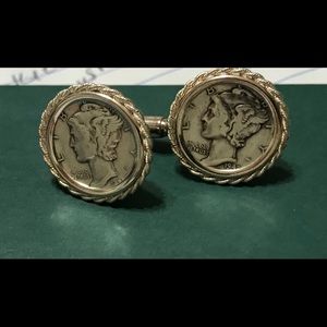 Sterling silver Dime cufflinks